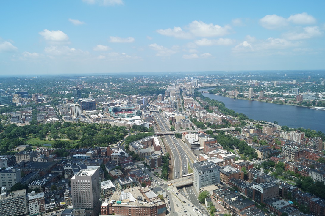 Blick auf Boston vom Skywalk Observatory