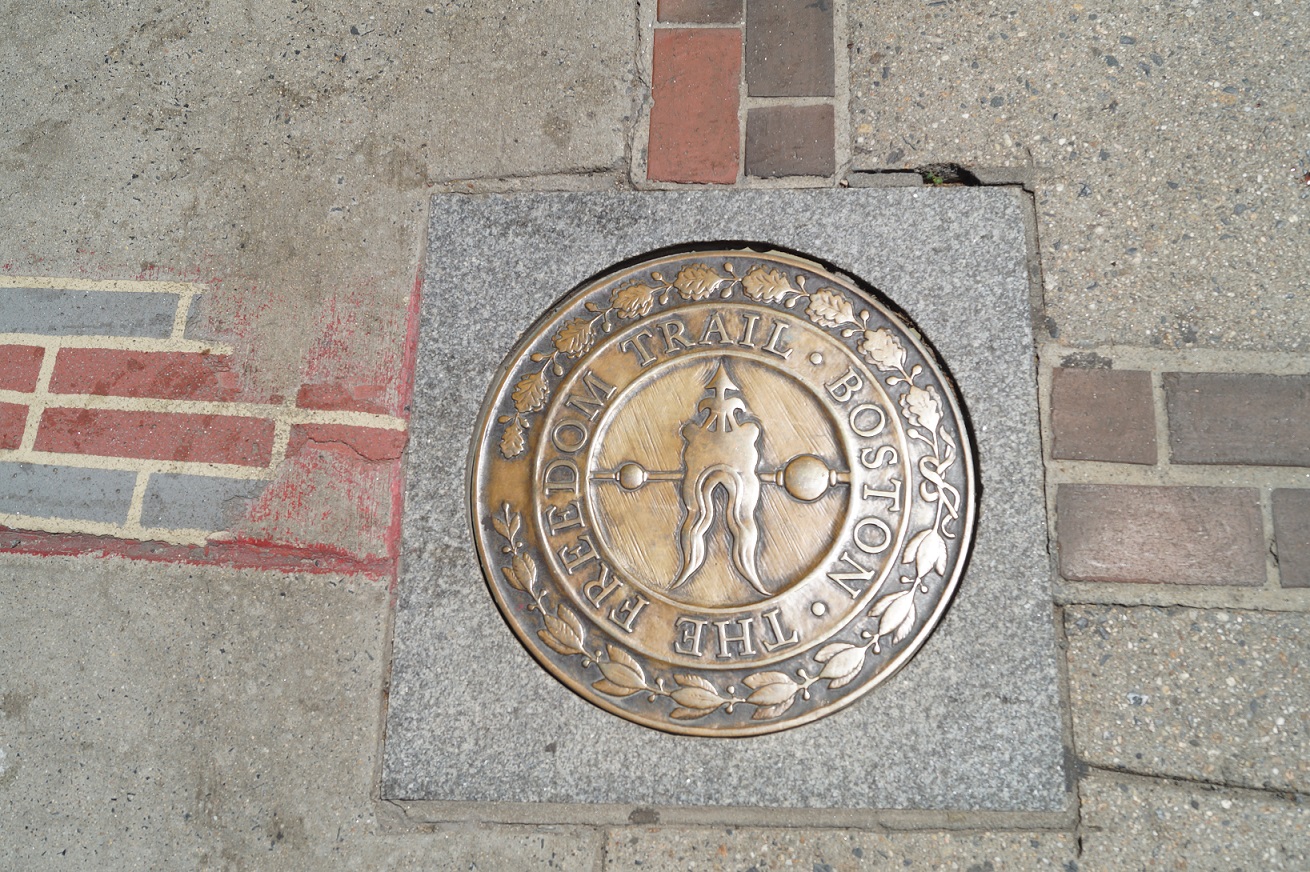 Die Markierung des Freedom Trails in Boston