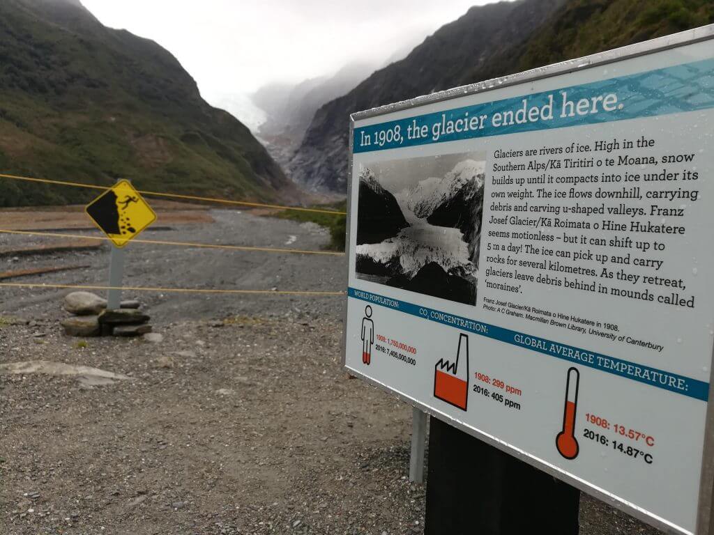 Vor 110 Jahren war der Franz Josef Gletscher noch größer