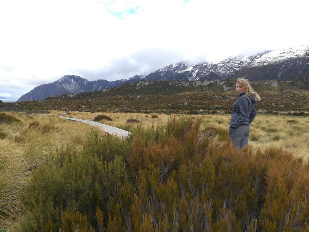 Hooker Valley Track mit Bergpanorama
